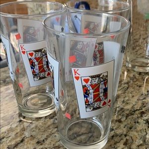 Playing cards pint glasses